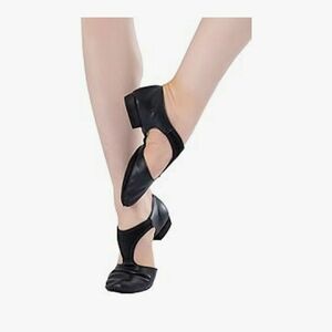 Women/Girls NWOT  Black Genuine Leather Split Sole Grecian Sandal Dance Shoe -37